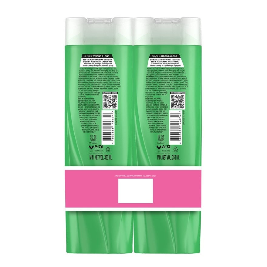 SUNSILK Shampoo Strong & Long 350ml Buy 1 Get 2nd at 40% OFF