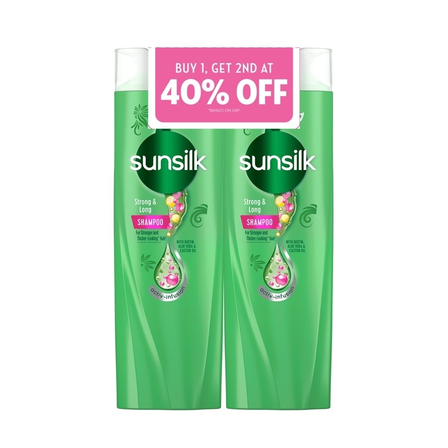 SUNSILK Shampoo Strong & Long 350ml Buy 1 Get 2nd at 40% OFF