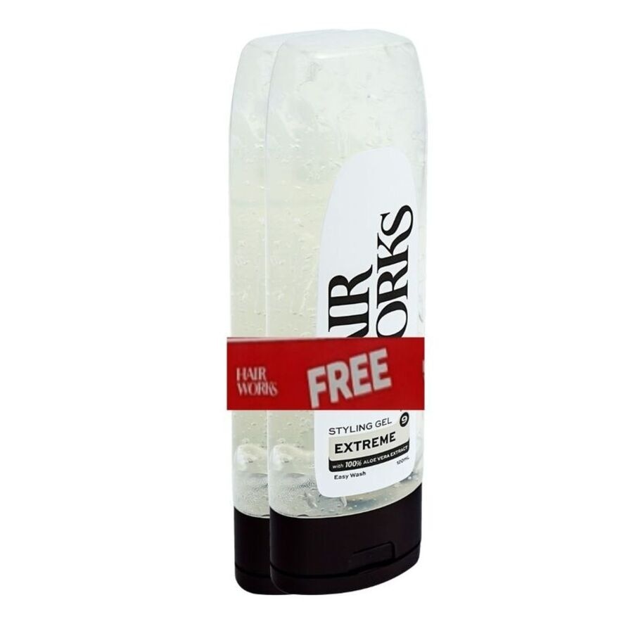 HAIR WORKS Extreme Hold Hairstyling Gel Clear 120ml Gift Set