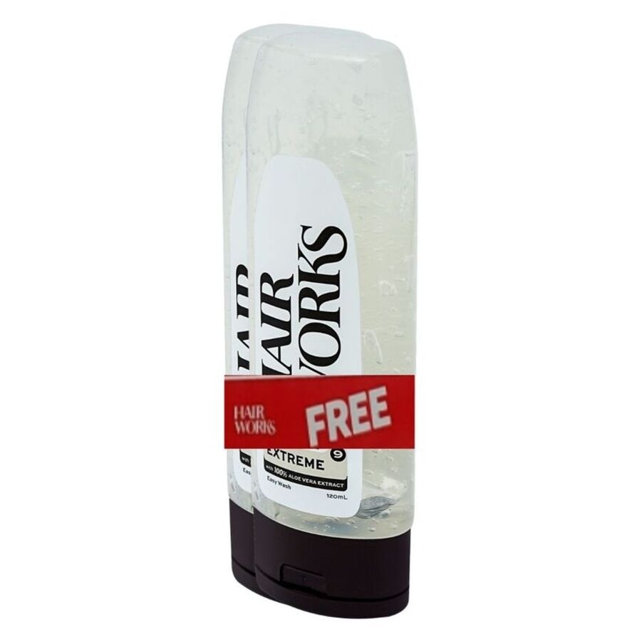 HAIR WORKS Extreme Hold Hairstyling Gel Clear 120ml Gift Set