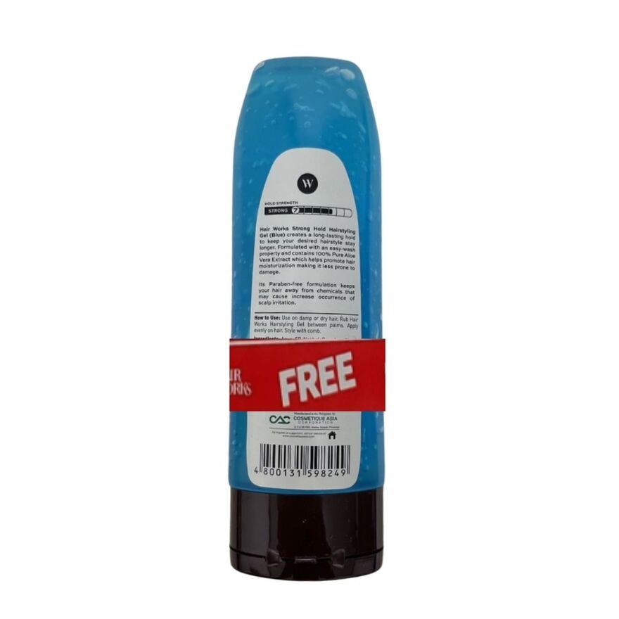 HAIR WORKS Strong Hold Hairstyling Gel Blue 120ml Gift Set