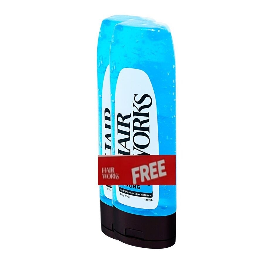 HAIR WORKS Strong Hold Hairstyling Gel Blue 120ml Gift Set