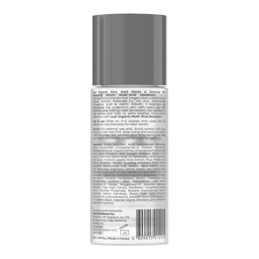 LUXE ORGANIX Zero. Multi-acid Deodorant Whitening Serum 50ml