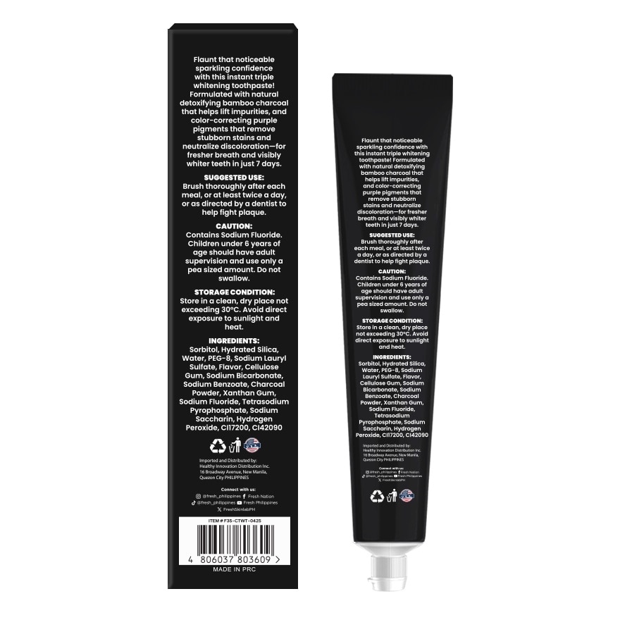 FRESH Smilelab Triple Whitening Purple Charcoal Toothpaste 35g