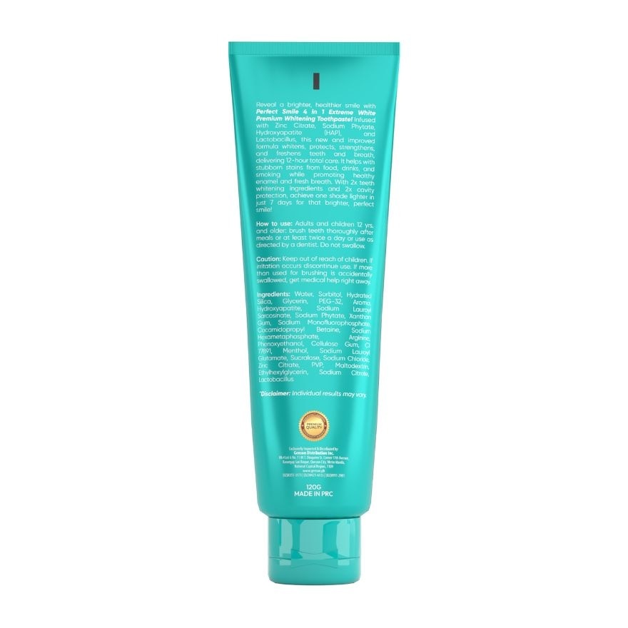 PERFECT SMILE 4in1 Extreme White Premium Whitening Toothpaste Sensitive 120g x2