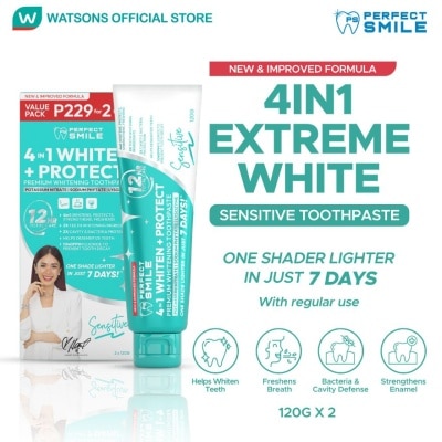 PERFECT SMILE PERFECT SMILE 4in1 Extreme White Premium Whitening Toothpaste Sensitive 120g x2