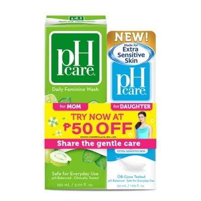 PH CARE PH CARE Feminine Wash Natural Protection for Mom & Daughter Gift Set