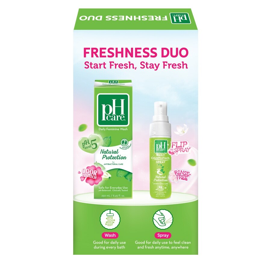 PH CARE Feminine Wash Natual Protection Freshness Duo Gift Set