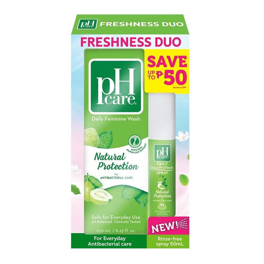 PH CARE Feminine Wash Natual Protection Freshness Duo Gift Set