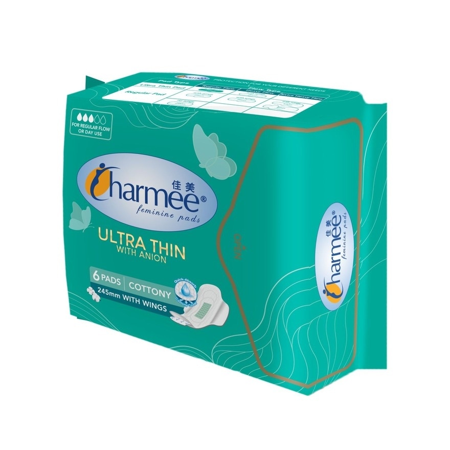 CHARMEE Ultra Thin Anion Napkin with Wings for Regular Flow