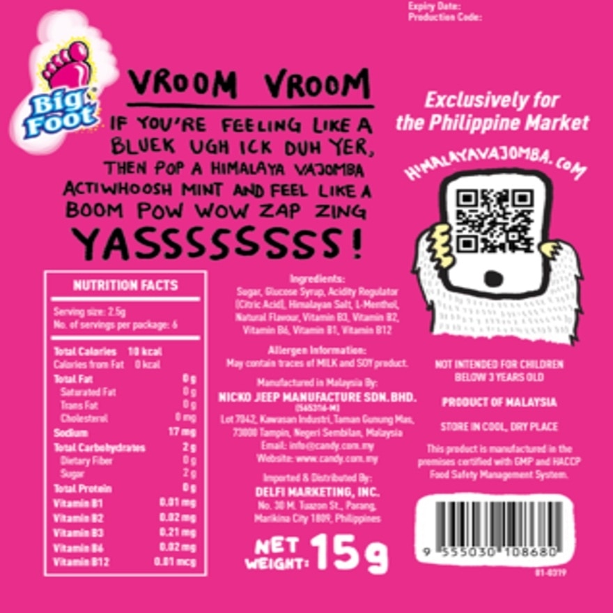 HIMALAYA Vajomba Actiwhoosh Mints Candy