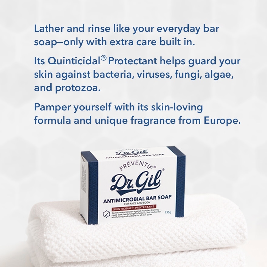 DR GIL Preventif Antimicrobial Bar Soap For Face And Body 135G x 3 Bundle