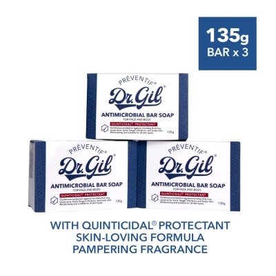 DR GIL DR GIL Preventif Antimicrobial Bar Soap For Face And Body 135G x 3 Bundle