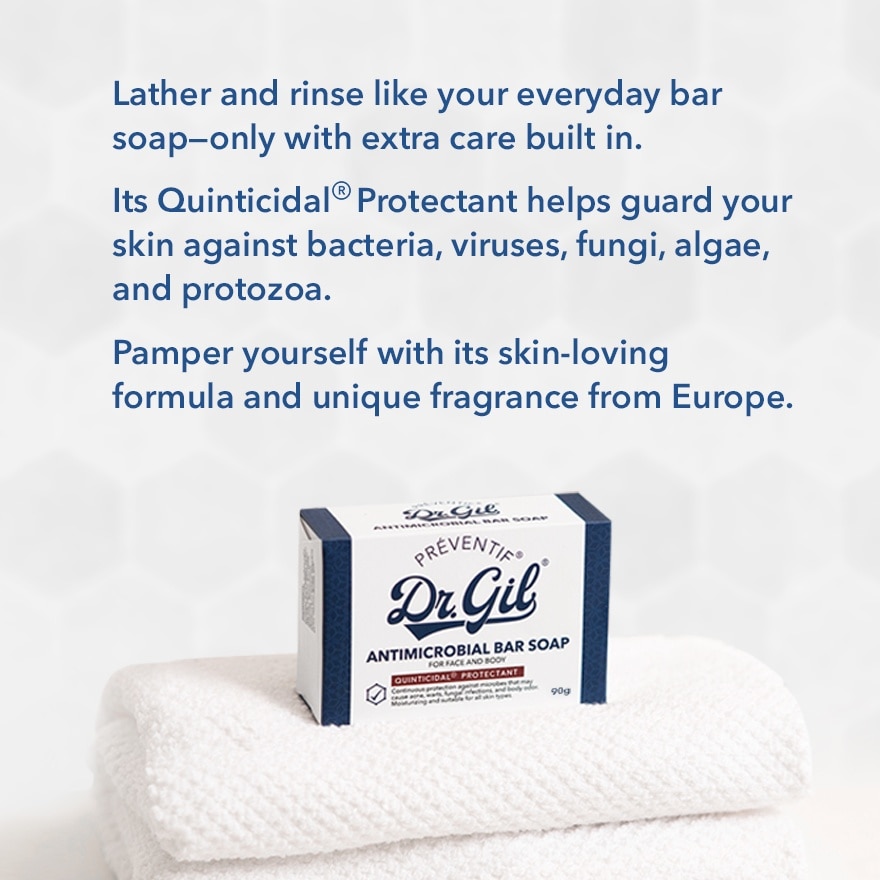 DR GIL Preventif Antimicrobial Bar Soap For Face And Body 90G x 3 Bundle