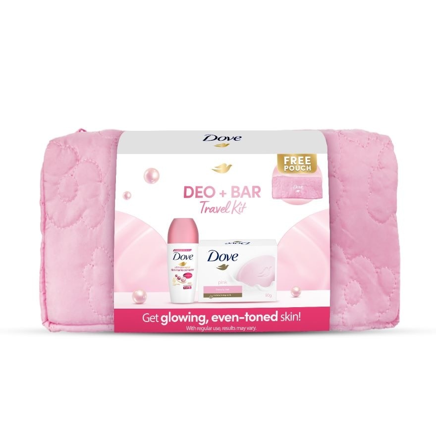 DOVE Roll-On & Pink Bar with Free Pouch 40ml x 90g Gift Set image