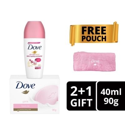 DOVE - DOVE Roll-On & Pink Bar with Free Pouch 40ml x 90g Gift Set image