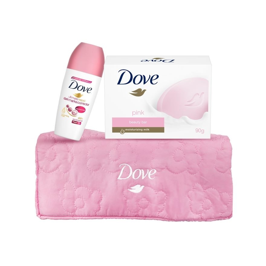 DOVE Roll-On & Pink Bar with Free Pouch 40ml x 90g Gift Set image
