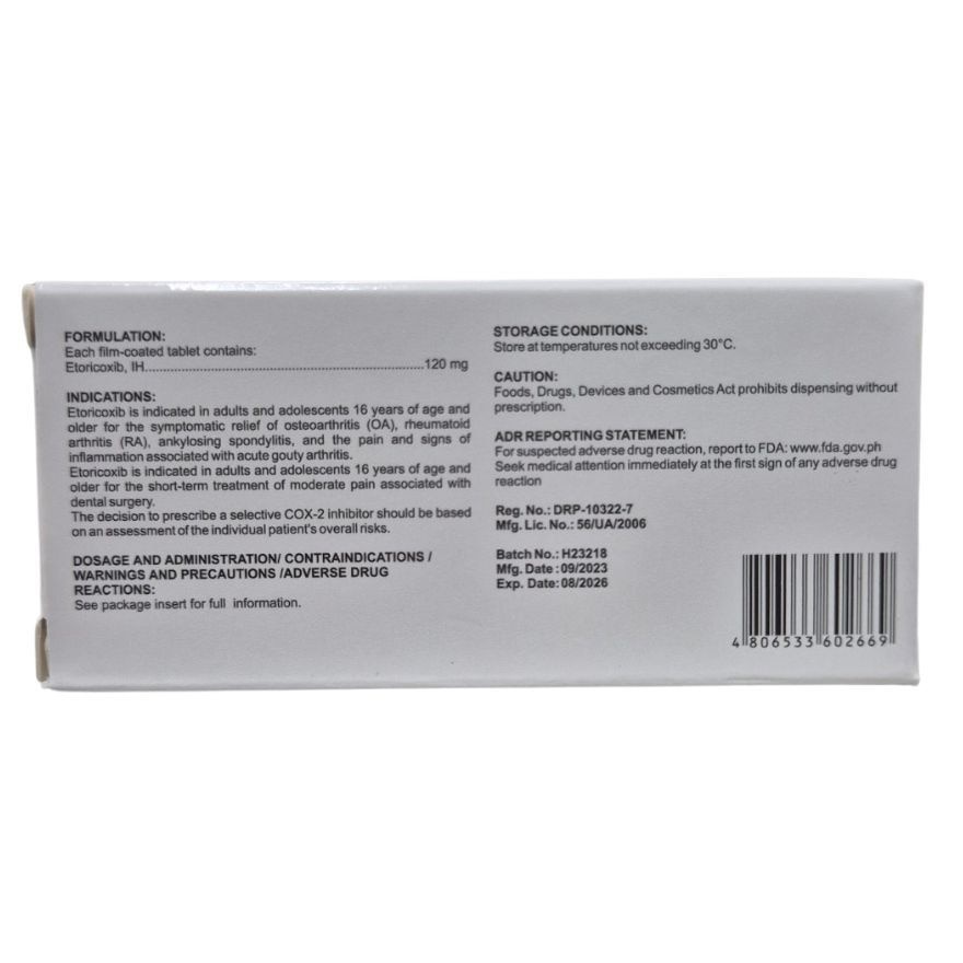 RESTORIX 120mg Film Coated Tablet Sold Per Piece [PRESCRIPTION REQUIRED] image