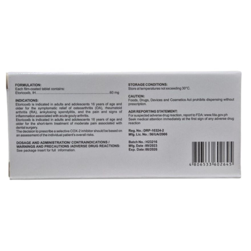 RESTORIX 60mg Film Coated Tablet Sold Per Piece [PRESCRIPTION REQUIRED] image