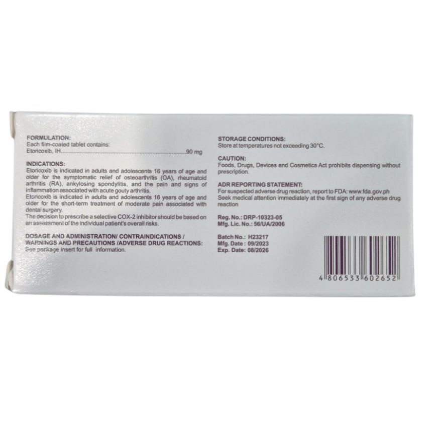 RESTORIX 90mg Film Coated Tablet Sold Per Piece [PRESCRIPTION REQUIRED] image