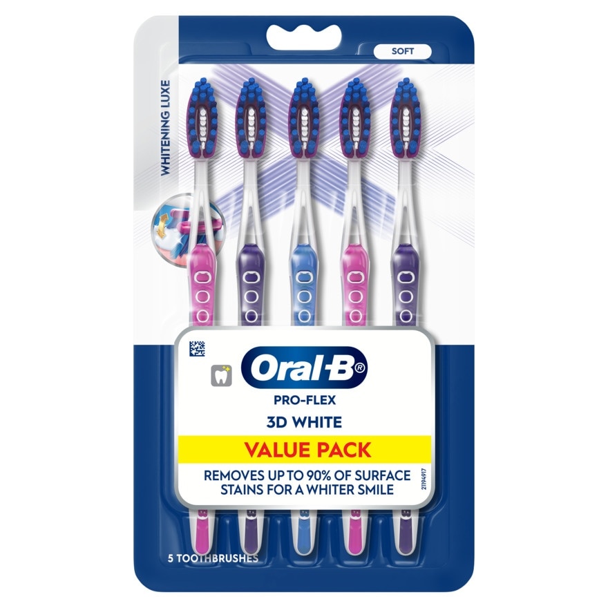 ORAL-B Pro-Flex 3D White Value Pack Soft 5s