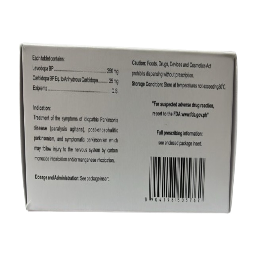 VEXDOPA 250mg/25mg Tablets Sold Per Piece [PRESCRIPTION REQUIRED]