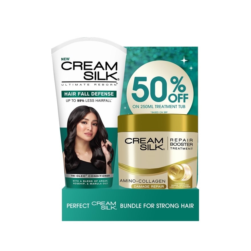 CREAM SILK Hairfall Defense 350ml x Damage Repair Treatment 250ml Bundle