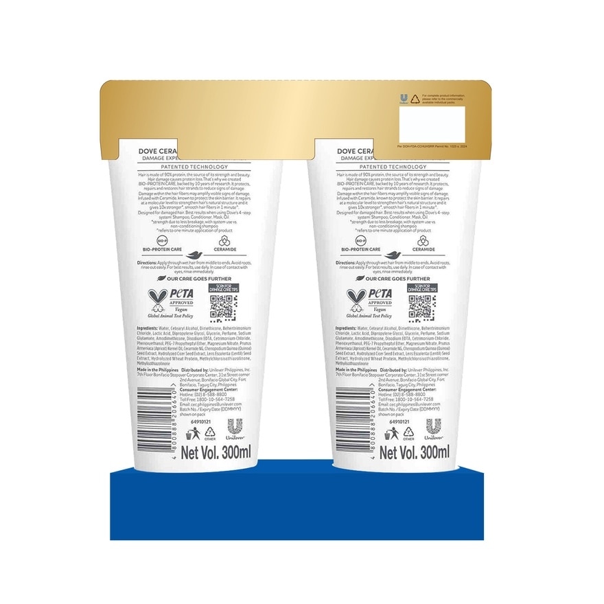 DOVE Ceramide Intense Repair Conditioner 300mL Buy 1 Get 2nd at 40% off