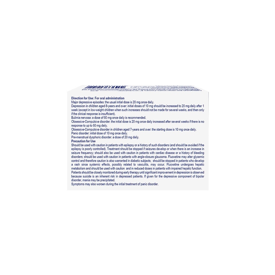 FLUOXETINE Ritemed 20mg Capsule Sold Per Piece [PRESCRIPTION REQUIRED]