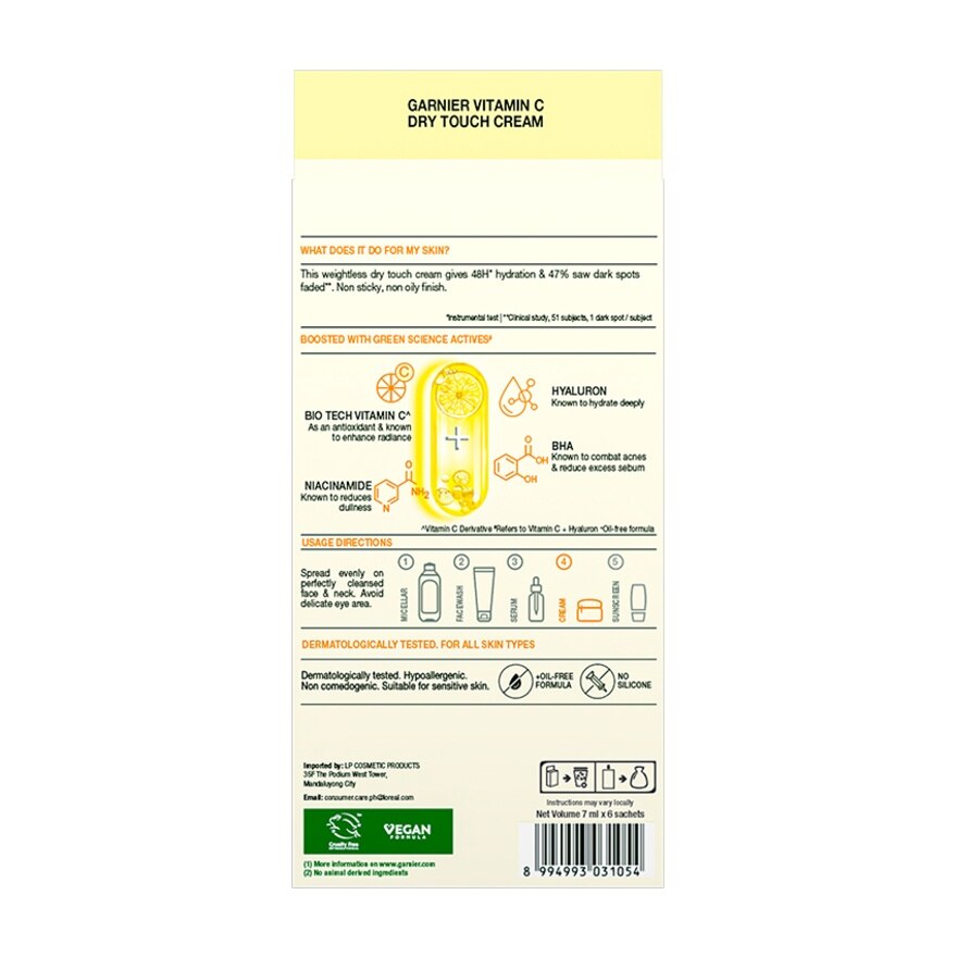 GARNIER Vitamin C Dry Touch Cream 7ml
