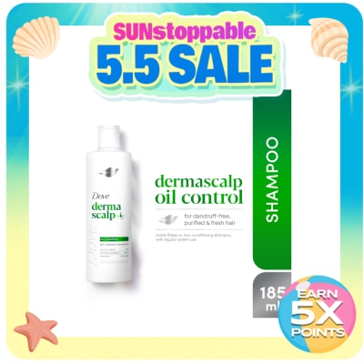 DOVE - DOVE Derma Scalp+ Oil Control Shampoo 185ml