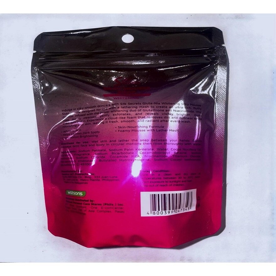 SILK SECRETS Gluta Nia Whitening Silky Mousse Soap