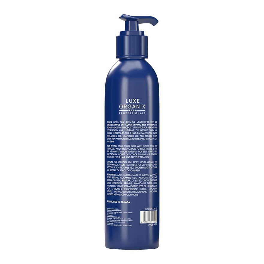 LUXE ORGANIX Bronze Off Color Toning Blue Shampoo 270ml