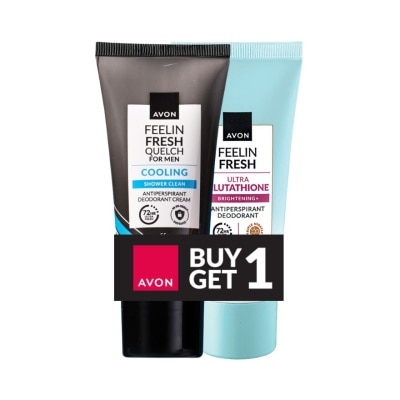 AVON AVON Feelin Fresh Quelch For Men Cooling Shower Clean & Ultra Glutathione Brightening Bundle