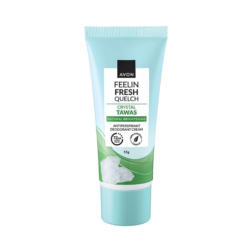 AVON Feelin Fresh Quelch For Men Cooling Shower Clean & Crystal Tawas Natural Brightening Bundle