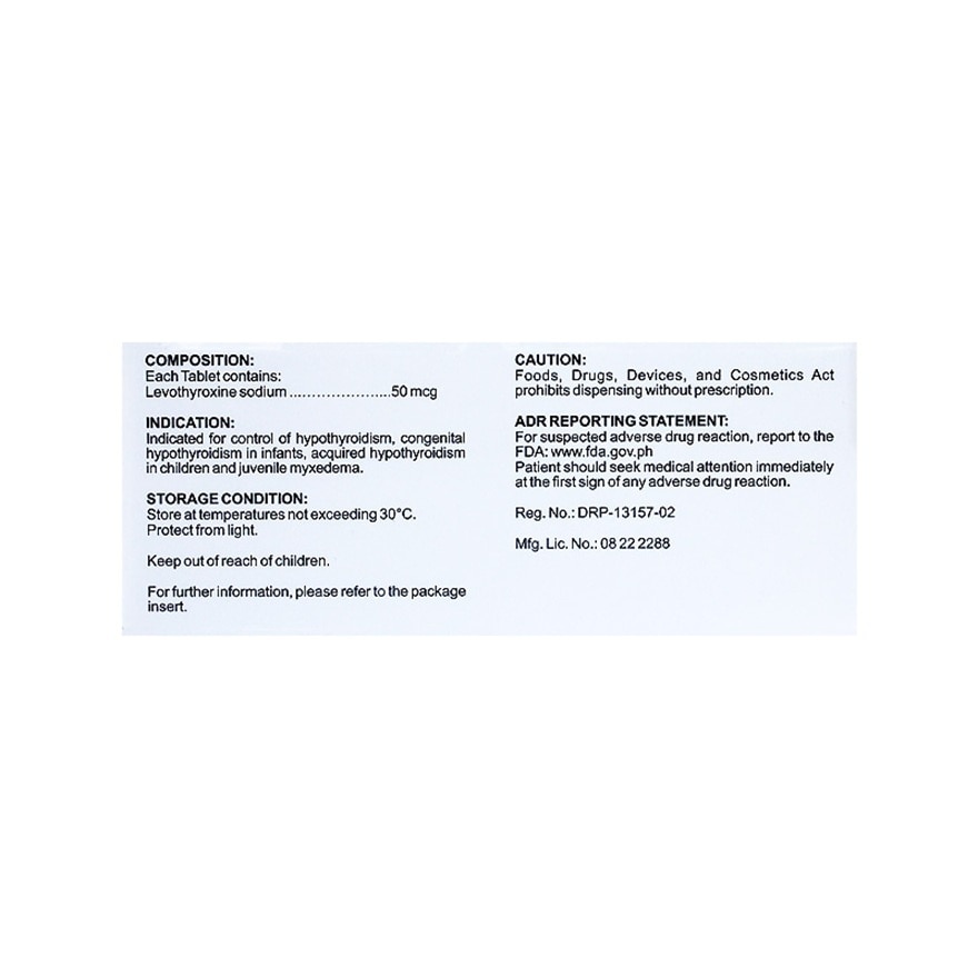 THYROXIL 100 mcg Tablet Sold Per Piece [PRESCRIPTION REQUIRED]