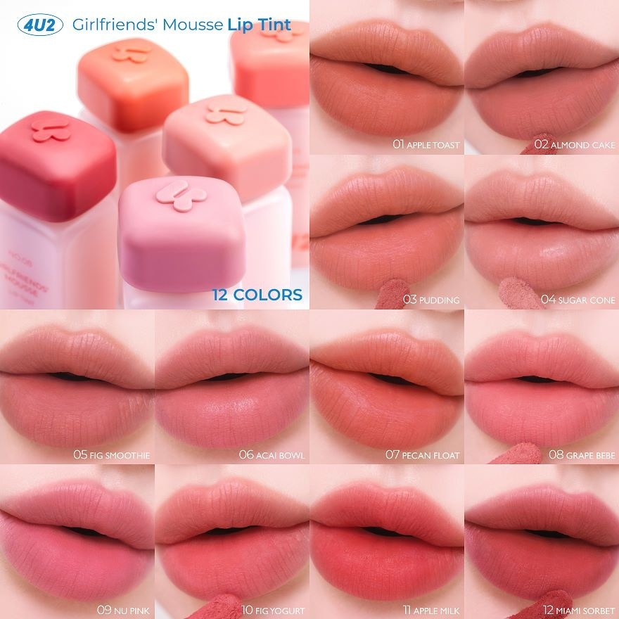 4U2 Girlfriends' Mousse Lip Tint 3g 01 Apple Toast