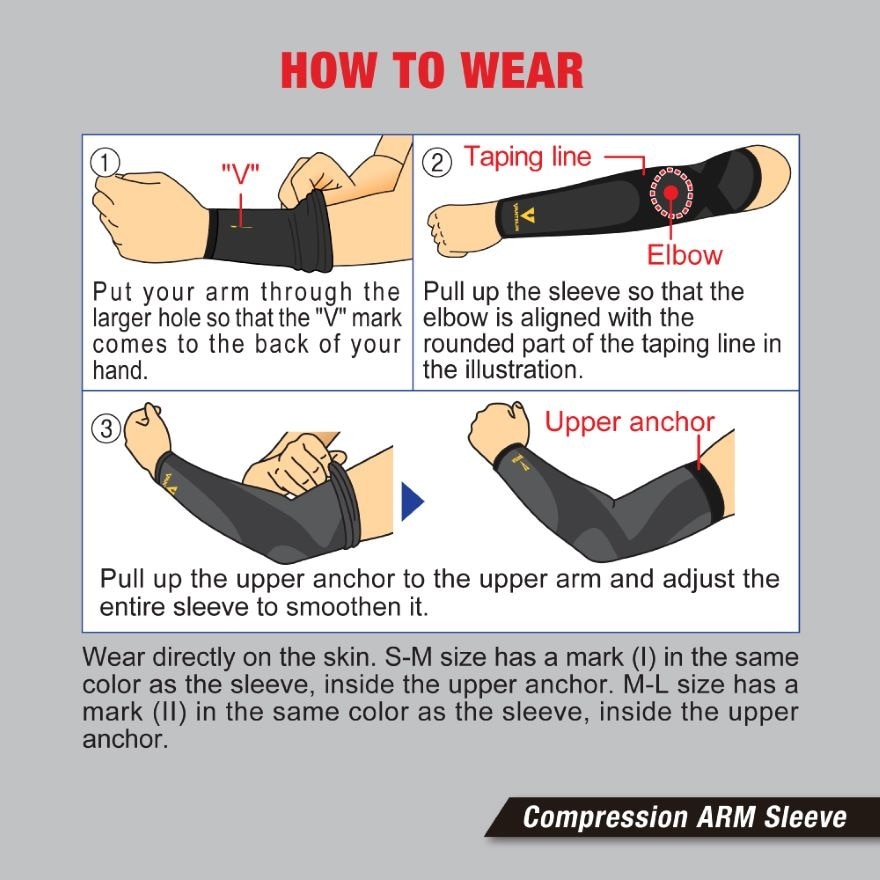 VANTELIN Compression Wear Arm Sleeve Black M-L