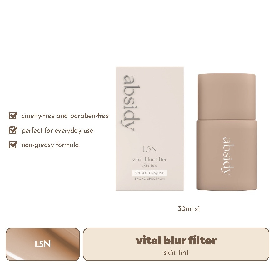ABSIDY Vital Blur Filter Skin Tint 1.5N 30ml