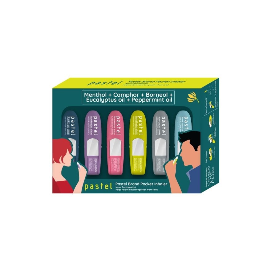 PASTEL Pocket 2-in-1 Inhaler Box of 6