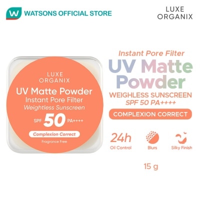LUXE ORGANIX LUXE ORGANIX UV Matte Powder Instant Pore Filter Weightless Sunscreen Complexion Correct 15g