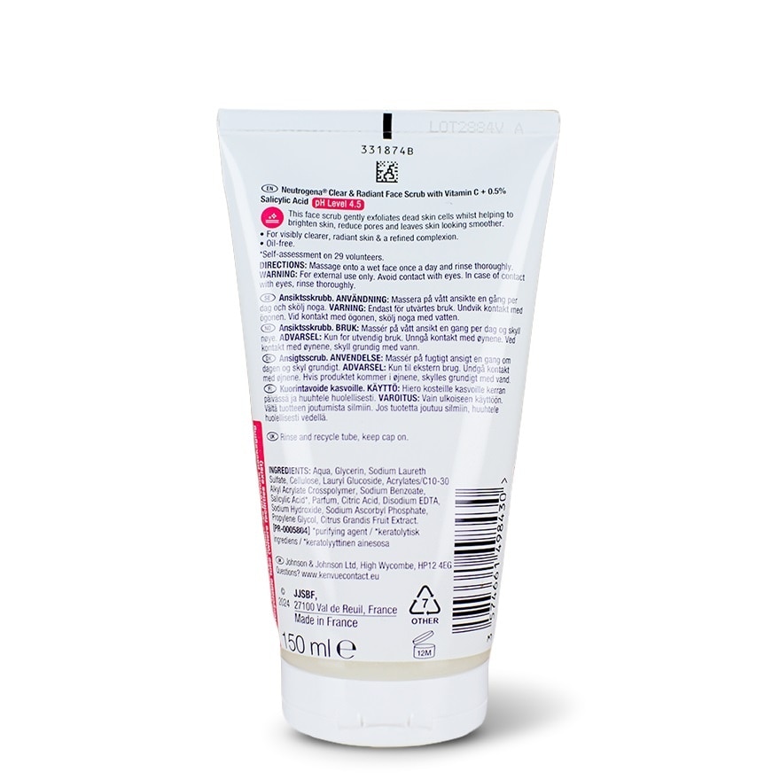 NEUTROGENA CLEAR N RADIANT FACE SCRUB
