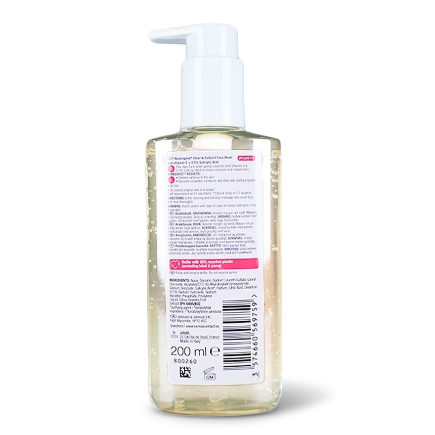 NEUTROGENA CLEAR N RADIANT FACE WASH