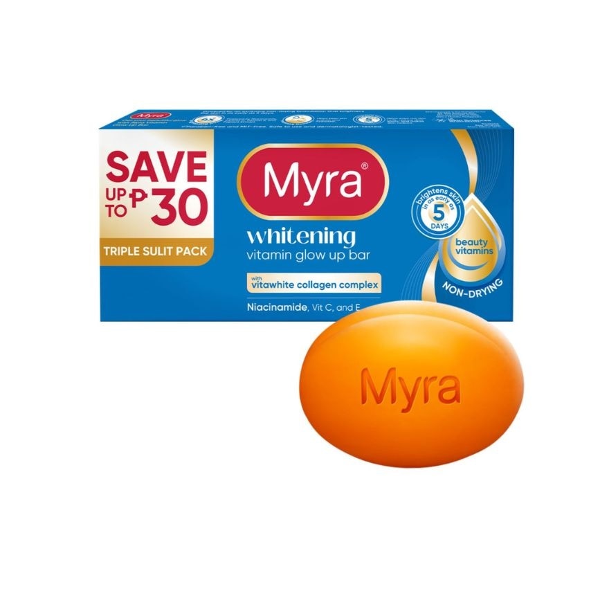 MYRA Whitening Glow Up Bar Soap 90g x 3s