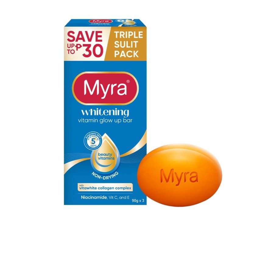 MYRA Whitening Glow Up Bar Soap 90g x 3s
