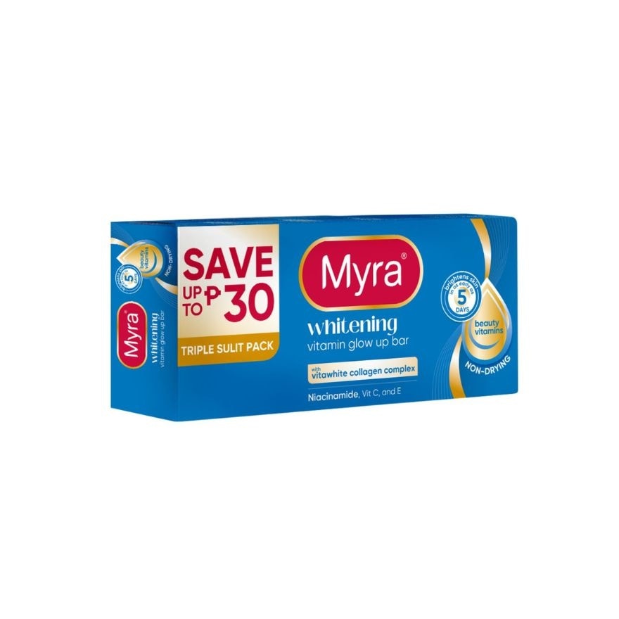 MYRA Whitening Glow Up Bar Soap 90g x 3s