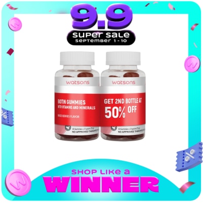 WATSONS - WATSONS Biotin with Vitamins and Minerals Gummies Bundle Buy 1 Get 2nd at 50% off image