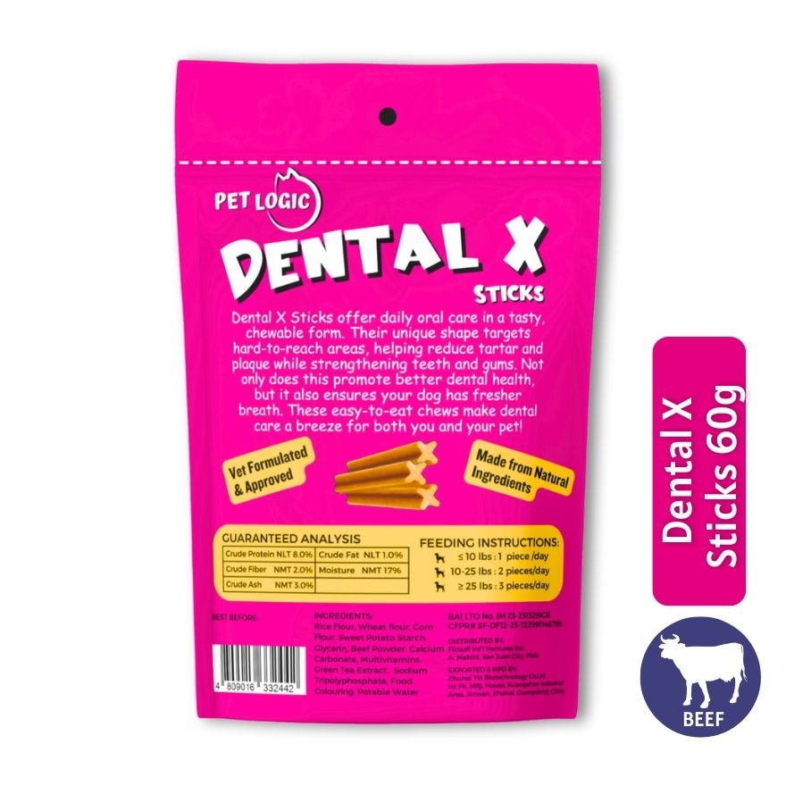 PETLOGIC Dental X Dental Sticks Beef 60g