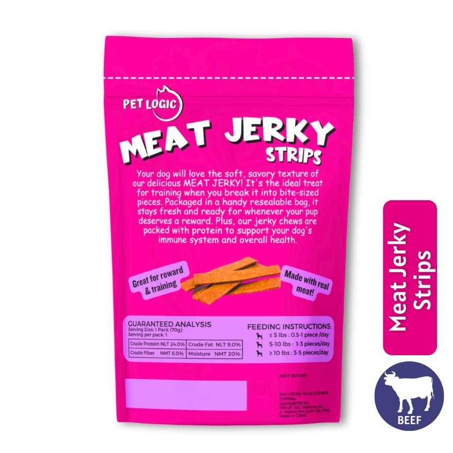 PET LOGIC Meat Jerky Strips Beef 70g