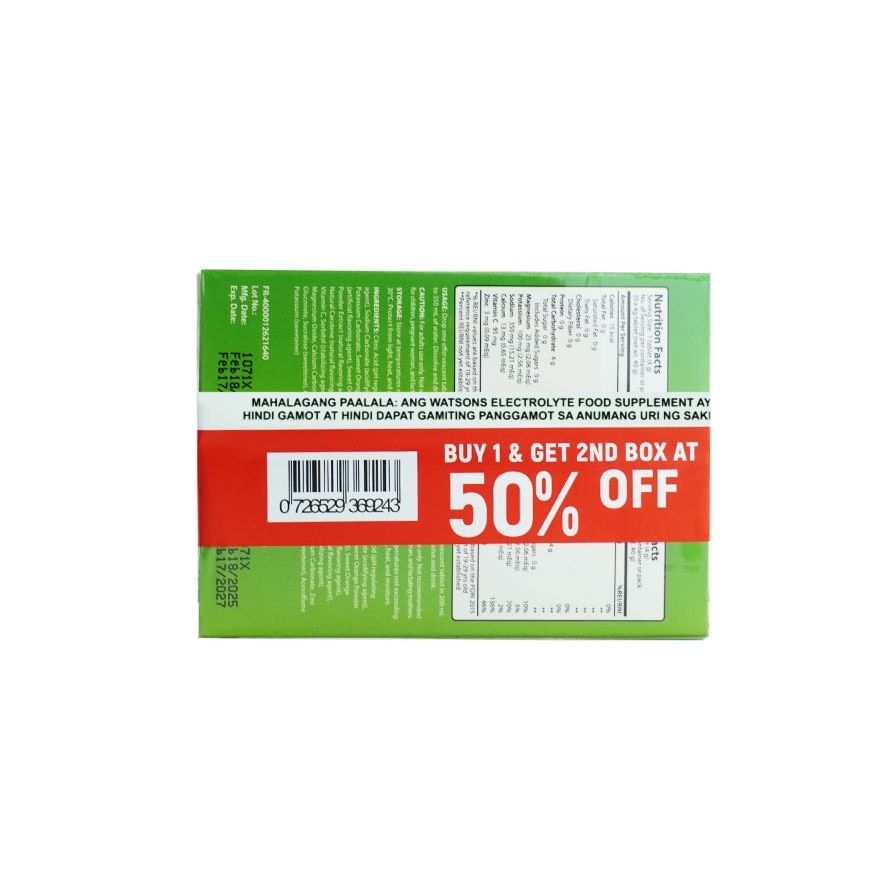 WATSONS GENERICS Electrolyte Drink Effervescent Tablets 10s Buy 1 Get 2nd at 50% off